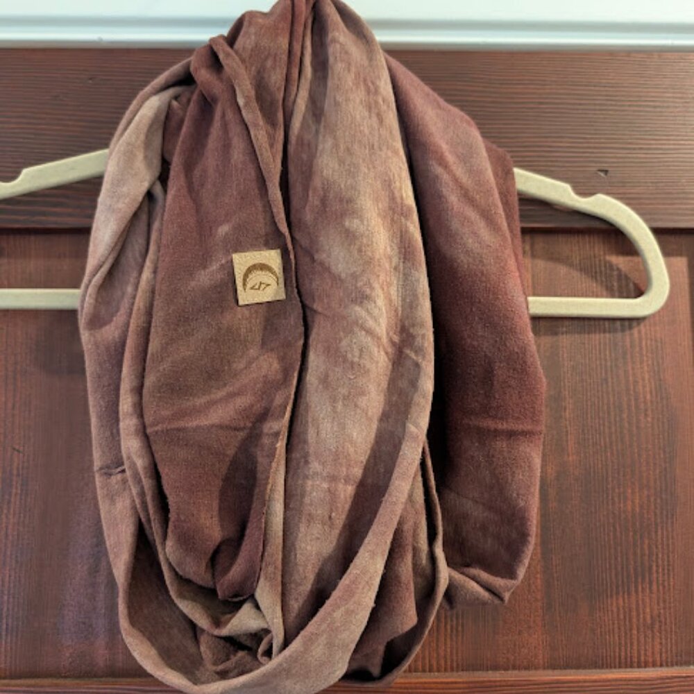 O/S Garnet Sinew Moon Infinity Scarf Shawl Hemp Cotton Blend